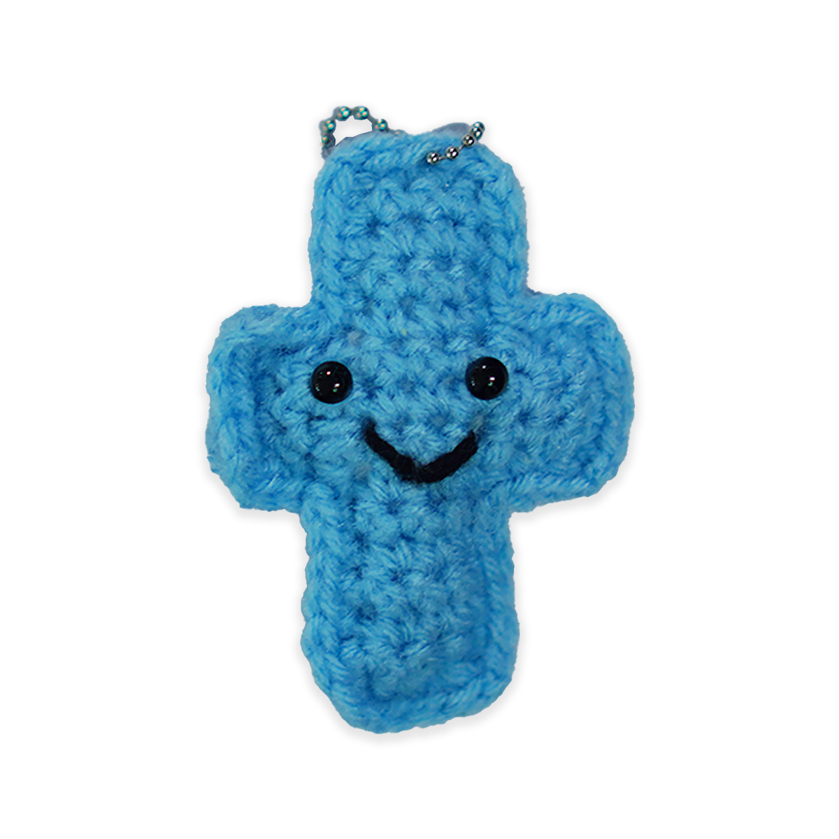 Blue Handmade Cross Keychain