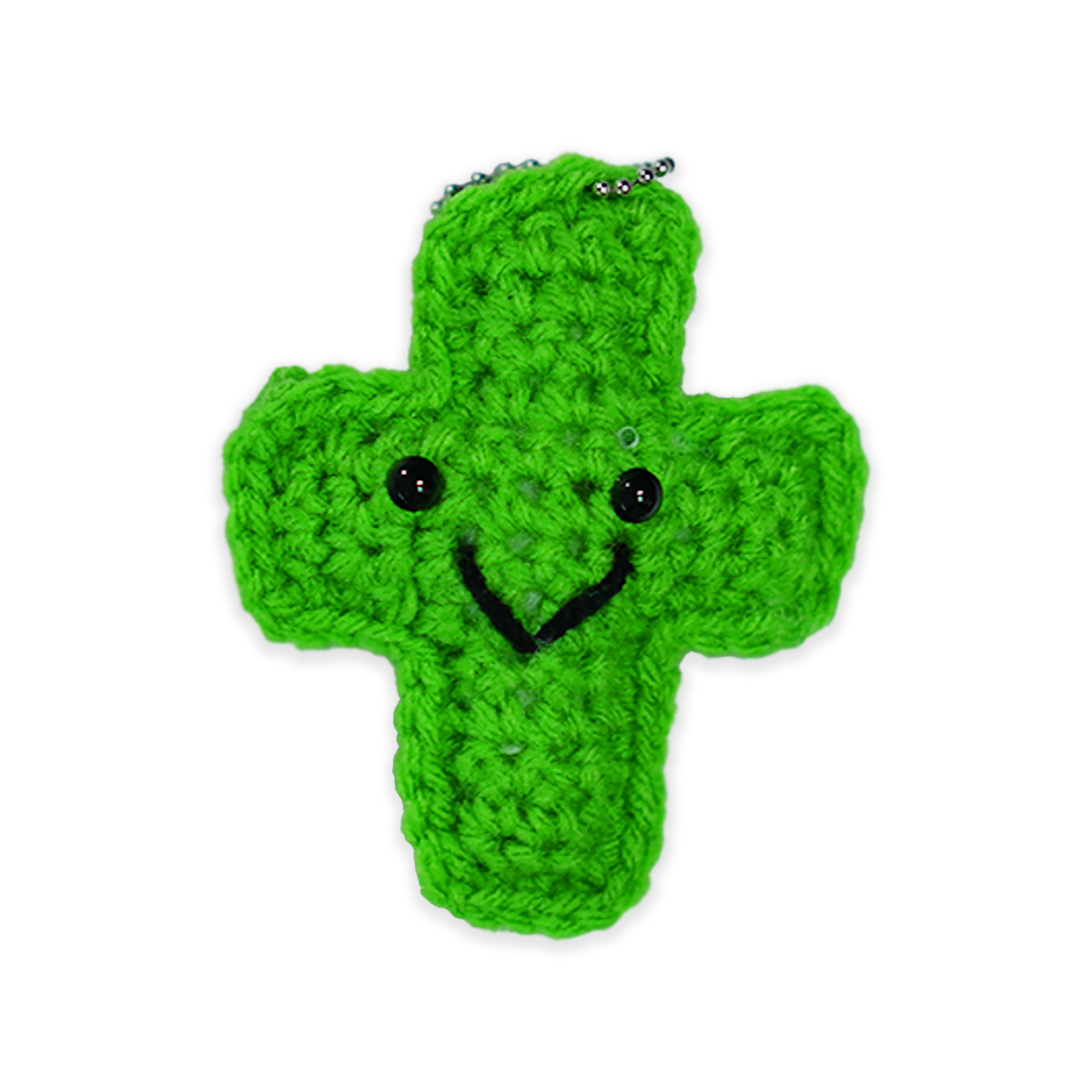 Green Handmade Cross Keychain