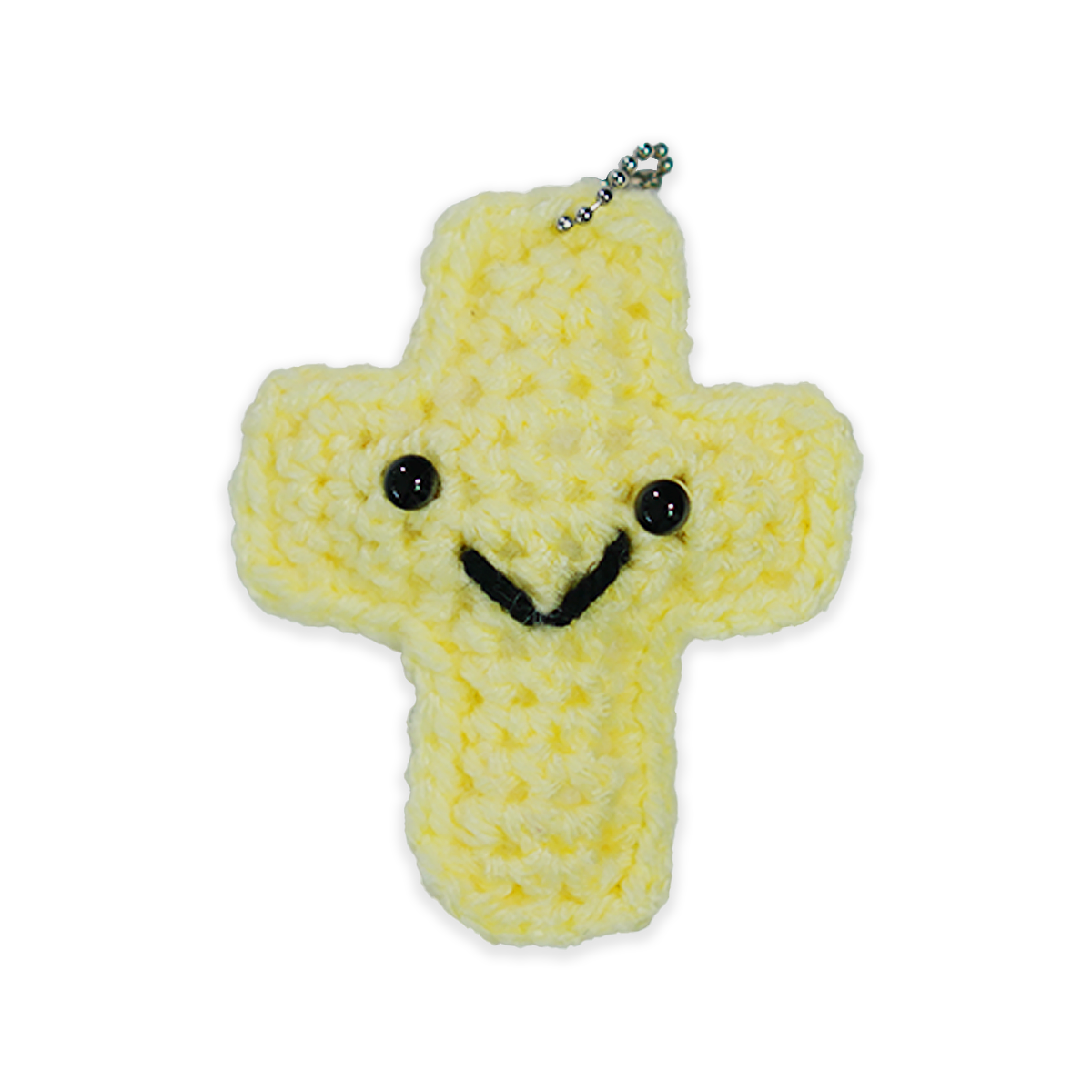 Yellow Handmade Cross Keychain
